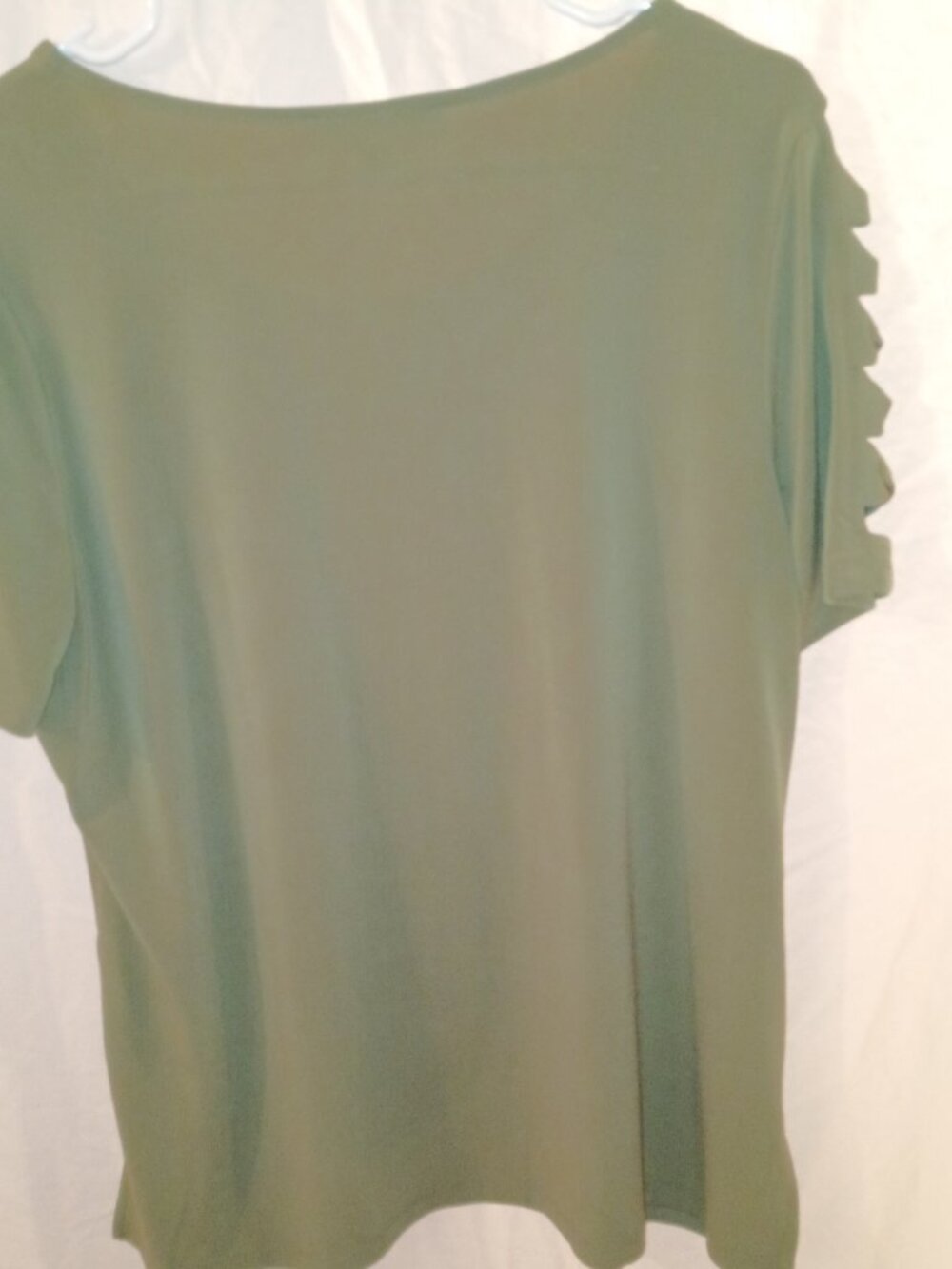 Michael Kors Women's Size Large Olive Green Ladder Sleeve Top NWOT! - Picture 2 of 6